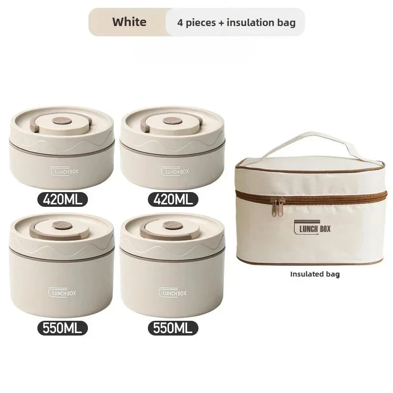 Fiambrera térmica apilable de acero inoxidable de 2 niveles para adultos, niños, hombres y mujeres.
