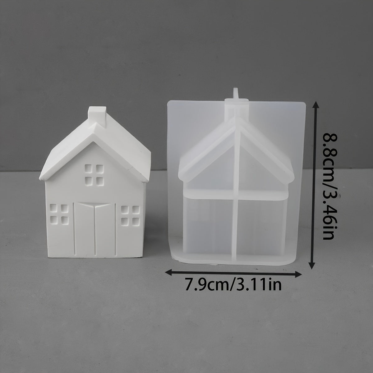 Molde de silicona para velas de casa pequeña, molde de resina de yeso hecho a mano para crear moldes perfumados.