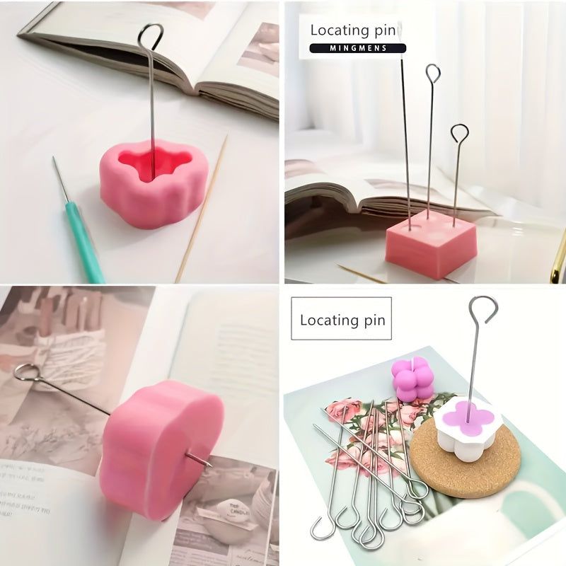 4 mechas de acero inoxidable para velas (2 tamaños diferentes), agujas de precisión resistentes.