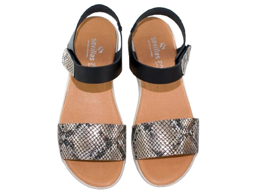 SANDALIA CAIRON PLANTA GEL PIEL NEGRO MODELO 381