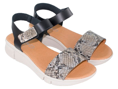 SANDALIA CAIRON PLANTA GEL PIEL NEGRO MODELO 381