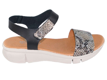 SANDALIA CAIRON PLANTA GEL PIEL NEGRO MODELO 381