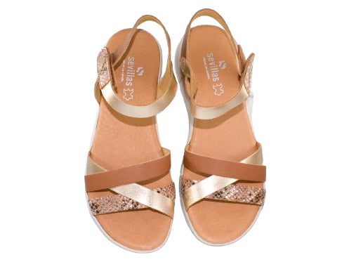 SANDALIA CAIRON LAMINADA PLANTA GEL PIEL CUERO MODELO 382