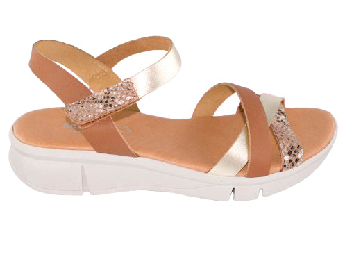 SANDALIA CAIRON LAMINADA PLANTA GEL PIEL CUERO MODELO 382