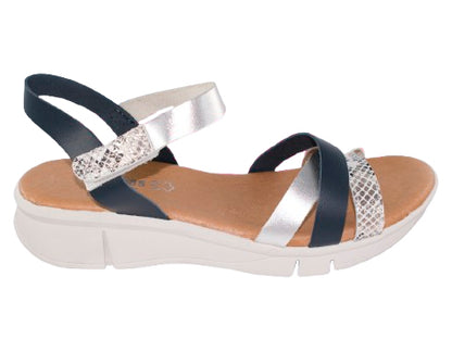 SANDALIA CAIRON LAMINADA PLANTA GEL PIEL NEGRO MODELO 382