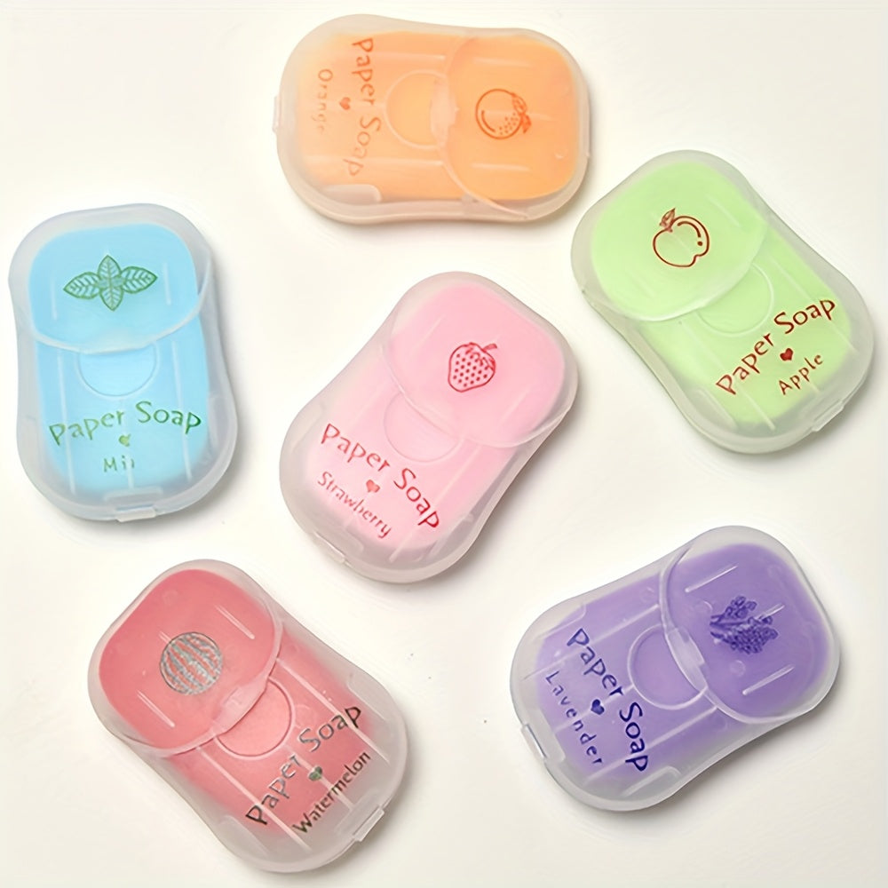 Jabón de Papel Portátil para Viajes al Aire Libre, Hojas de Jabón Desechables, 50 Hojas por Caja - Paquete de 6 Cajas