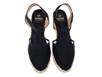 SANDALIA ELASTICO PARIOS YUTE BICOLOR NEGRO MODELO 419