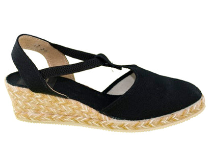 SANDALIA ELASTICO PARIOS YUTE BICOLOR NEGRO MODELO 419