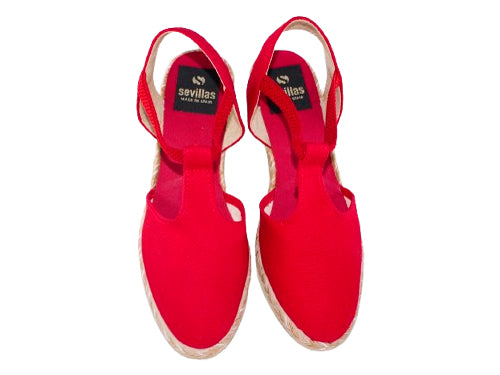 SANDALIA ELASTICO PARIOS YUTE BICOLOR ROJO MODELO 419