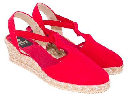 SANDALIA ELASTICO PARIOS YUTE BICOLOR ROJO MODELO 419