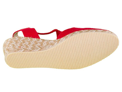 SANDALIA ELASTICO PARIOS YUTE BICOLOR ROJO MODELO 419