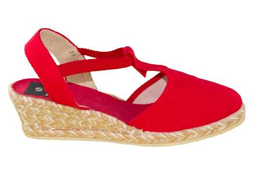 SANDALIA ELASTICO PARIOS YUTE BICOLOR ROJO MODELO 419