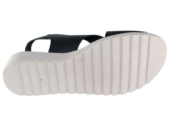 SANDALIA CRUZADA PIEL HEBILLA PLANTA GEL PIEL NEGRO