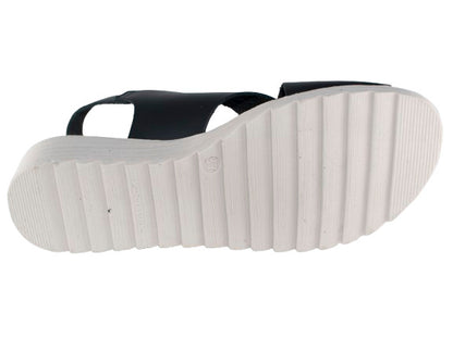 SANDALIA CRUZADA PIEL HEBILLA PLANTA GEL PIEL NEGRO