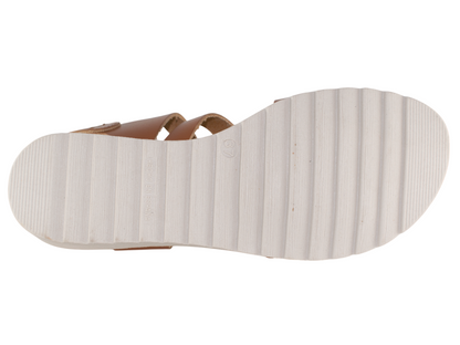 SANDALIA PIEL DOS VELCROS PLANTA GEL PIEL CUERO