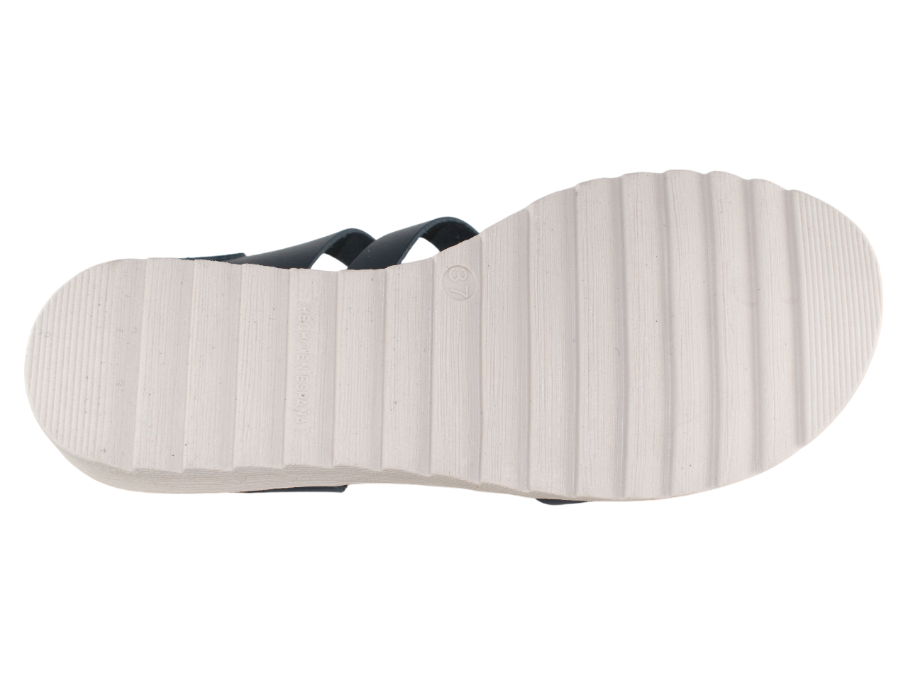 SANDALIA PIEL DOS VELCROS PLANTA GEL PIEL MARINO