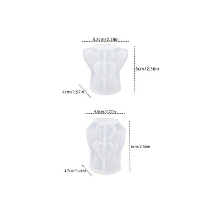 Moldes de silicona y resina para diseños de ángeles con forma de corazón en 3D, moldes para hacer velas, adornos navideños con 2 estilos para elegir.