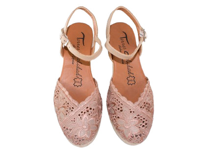 SANDALIA PULSERA BANDA 2 PLTA. PIEL GEL CUÑA YUTE 4C. CAMEL