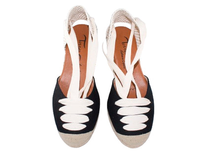 VALENCIANA CINTAS PLANTA GEL PIEL CUÑA YUTE 4C. NEGRO