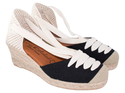 VALENCIANA CINTAS PLANTA GEL PIEL CUÑA YUTE 4C. NEGRO