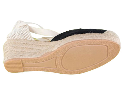 VALENCIANA CINTAS PLANTA GEL PIEL CUÑA YUTE 4C. NEGRO