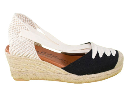 VALENCIANA CINTAS PLANTA GEL PIEL CUÑA YUTE 4C. NEGRO