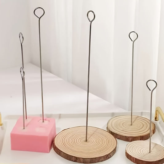 4 mechas de acero inoxidable para velas (2 tamaños diferentes), agujas de precisión resistentes.