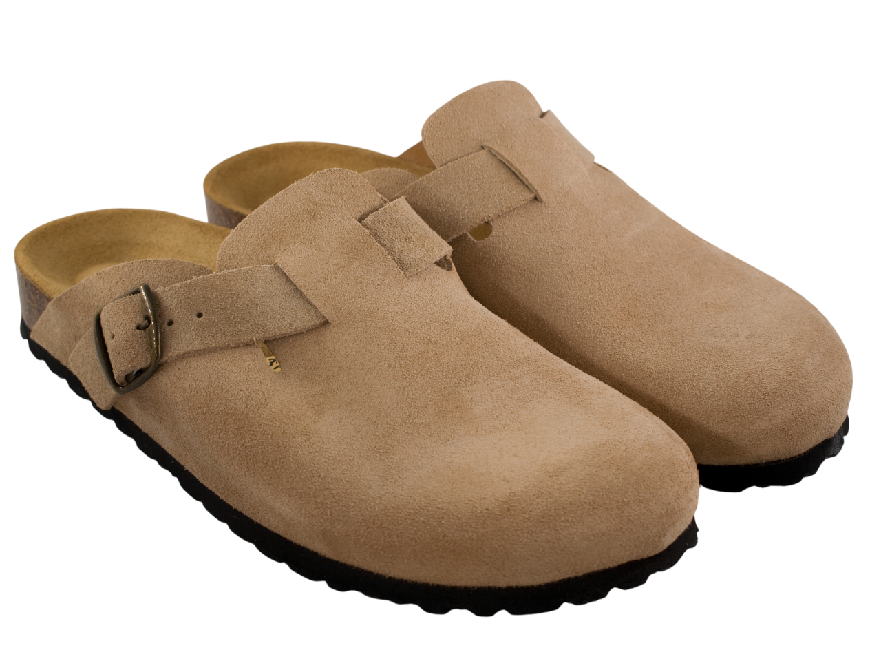 ZUECO BIO PIEL SERRAJE HEBILLA ARENA