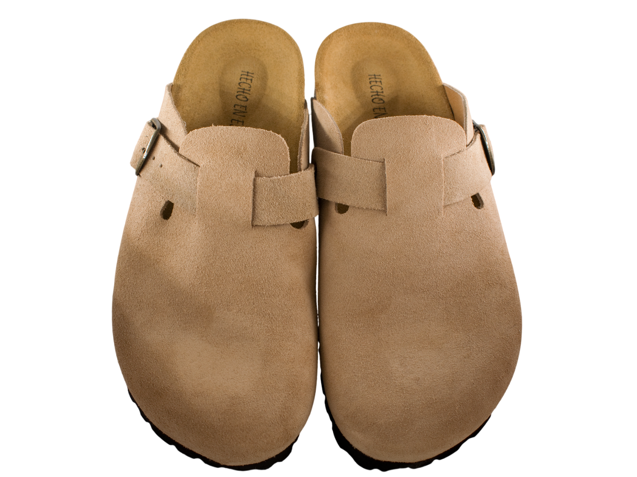 ZUECO BIO PIEL SERRAJE HEBILLA ARENA