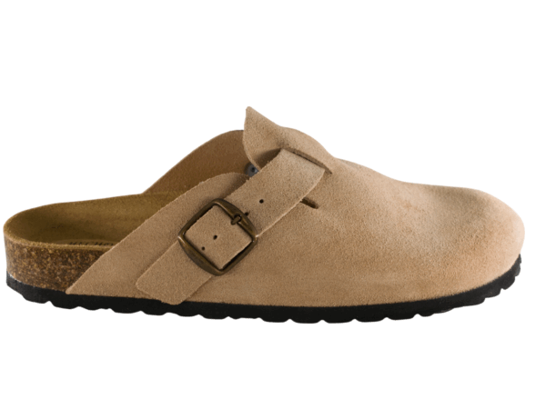 ZUECO BIO PIEL SERRAJE HEBILLA ARENA