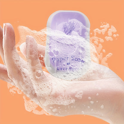 Jabón de Papel Portátil para Viajes al Aire Libre, Hojas de Jabón Desechables, 50 Hojas por Caja - Paquete de 6 Cajas