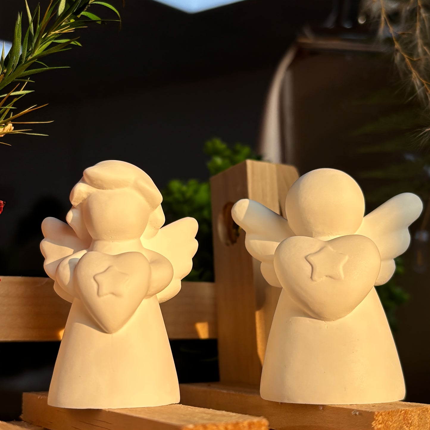 Moldes de silicona y resina para diseños de ángeles con forma de corazón en 3D, moldes para hacer velas, adornos navideños con 2 estilos para elegir.