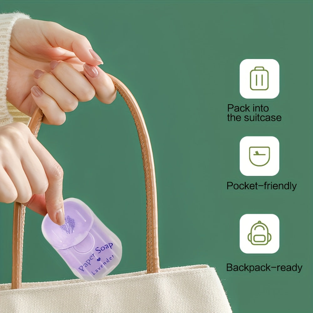 Jabón de Papel Portátil para Viajes al Aire Libre, Hojas de Jabón Desechables, 50 Hojas por Caja - Paquete de 6 Cajas
