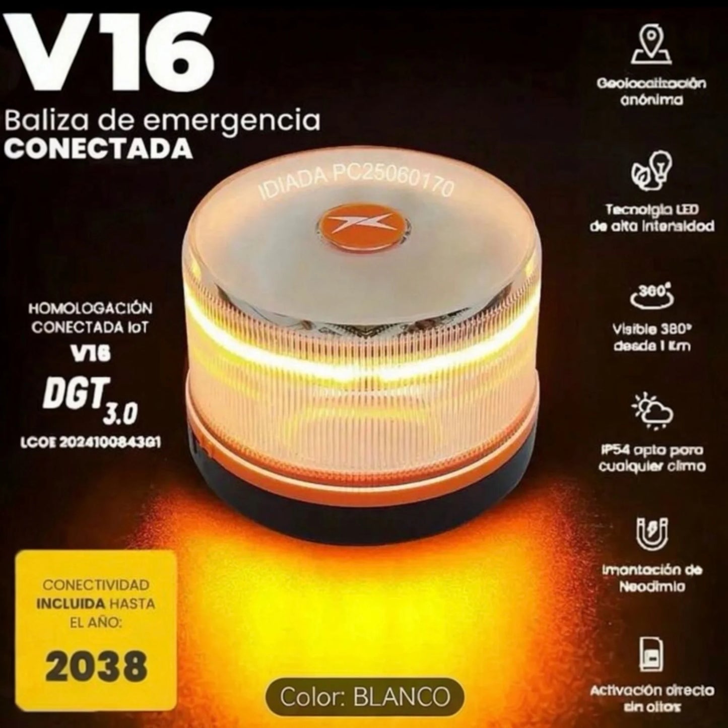 Luz de emergencia V16 para coches aprobada por la DGT.