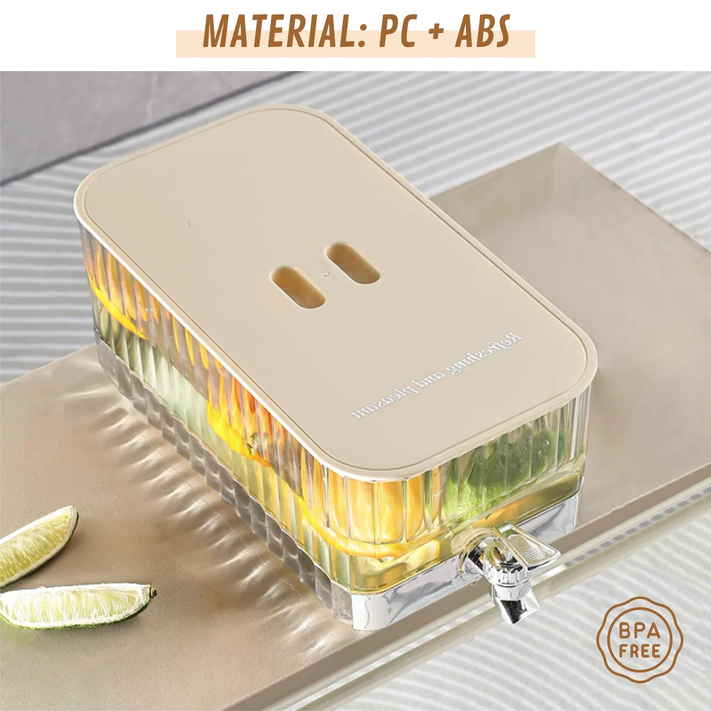 Dispensador de bebidas Xokotaki con grifo y capacidad de 5,3 l. Jarra de agua para refrigerador con dispensador. Contenedor para bebidas para refrigerador. Dispensador de agua con grifo.