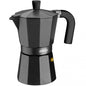 Cafetera italiana Monix Noir Vitro de aluminio. De 1 a 12 tazas de café. Apta para cocinas de gas, vitrocerámica y eléctricas.