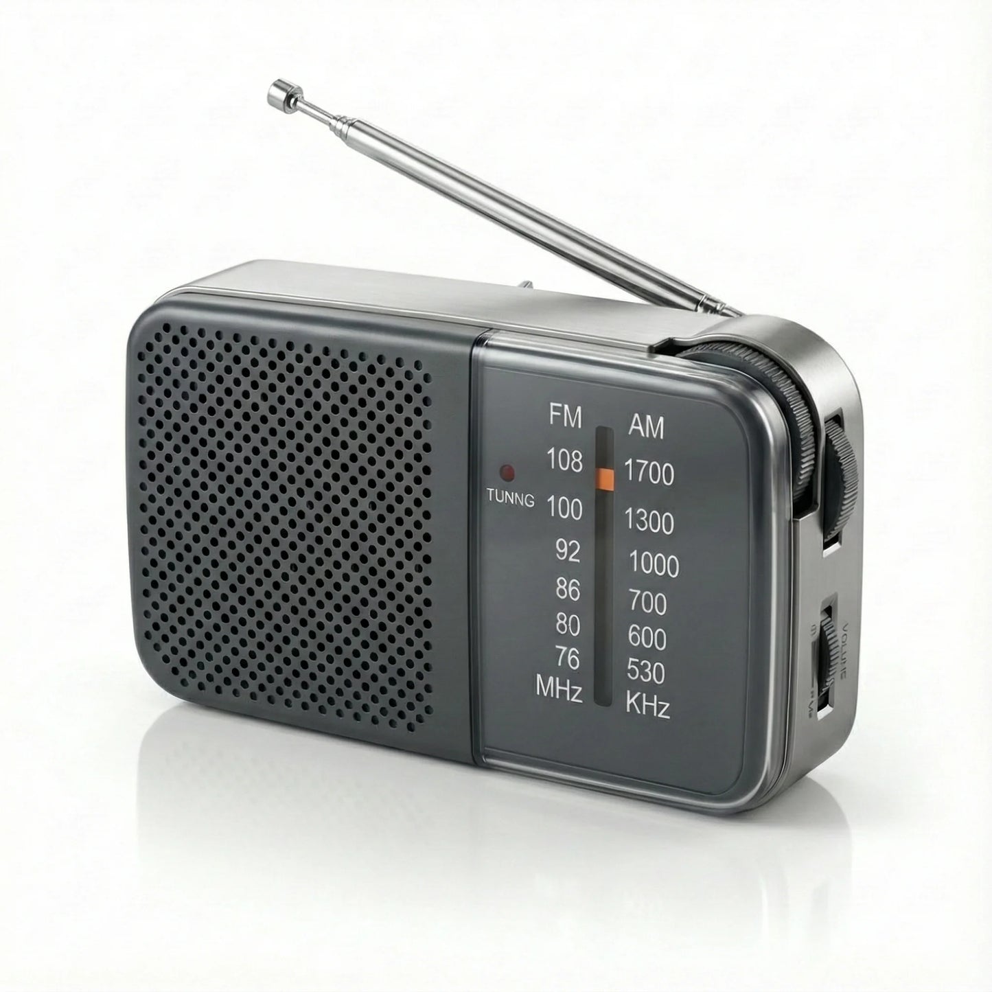 Radio portátil pequeña Sodany con amplificador de potencia (AM/FM) a pilas, de bolsillo, con altavoz y conector para auriculares.