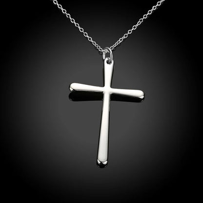Collar con colgante de cruz de plata