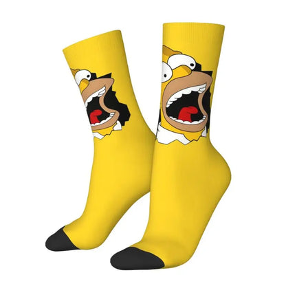Calcetines personalizados divertidos de Los Simpson Maggie para mujer y hombre, elásticos, para verano, otoño e invierno.