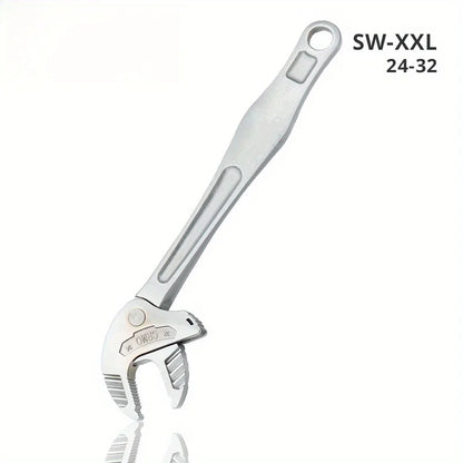 Llave de garra de cangrejo industrial de alta resistencia con trinquete autoajustable y mordaza ancha para la fabricación de tuberías de automoción.