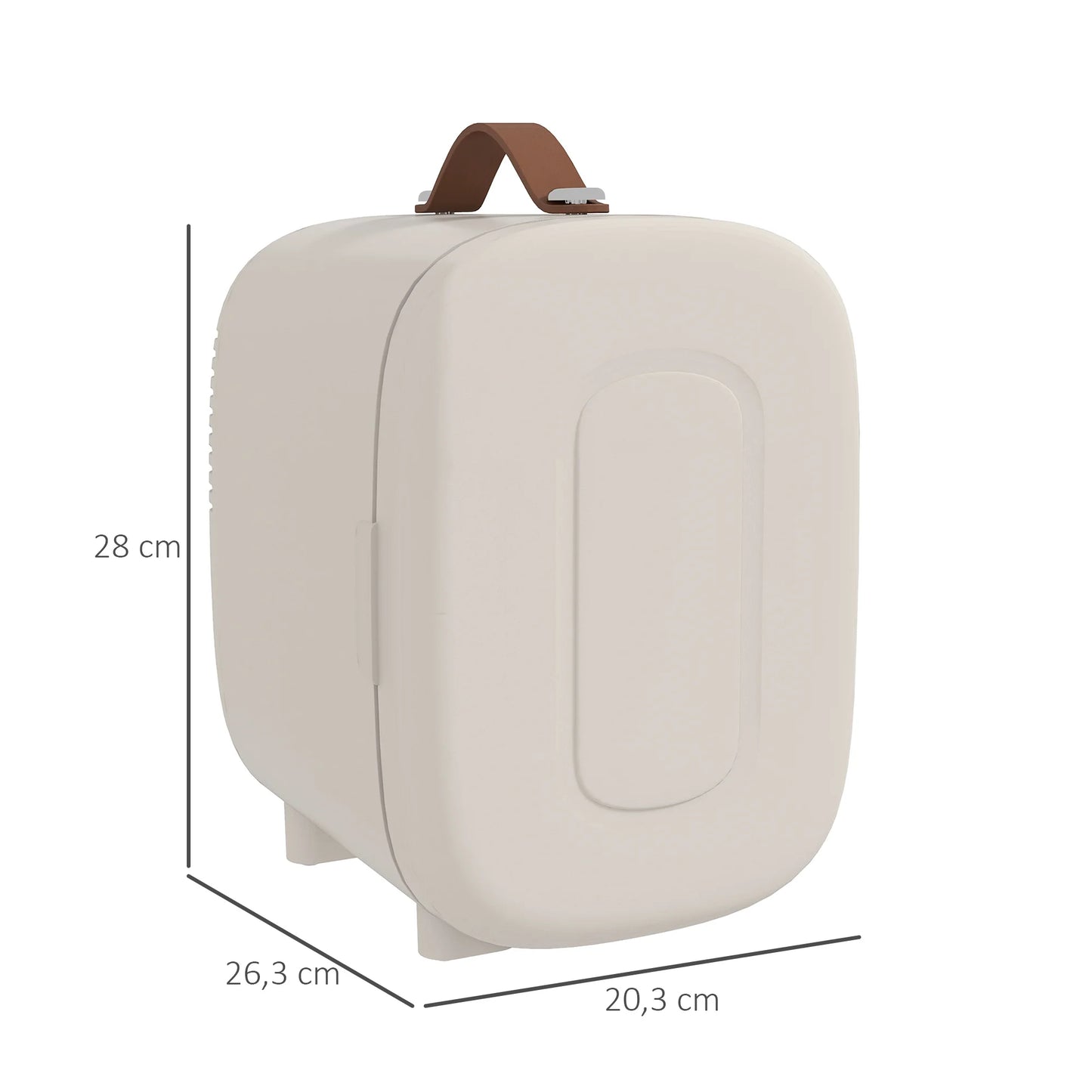 Nevera cosmética HOMCOM 4L frío-calor 20,3x26,3x28 cm crema