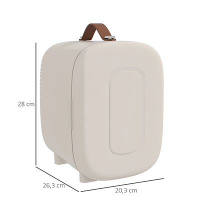 Nevera cosmética HOMCOM 4L frío-calor 20,3x26,3x28 cm crema