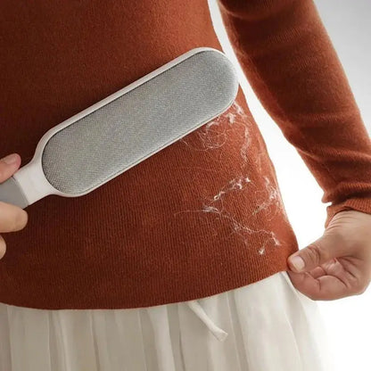 Quitapelos de mascotas de doble cara, cepillo electrostático manual para pelusas, ideal para gatos, ropa, sofás, muebles y limpieza de alfombras.