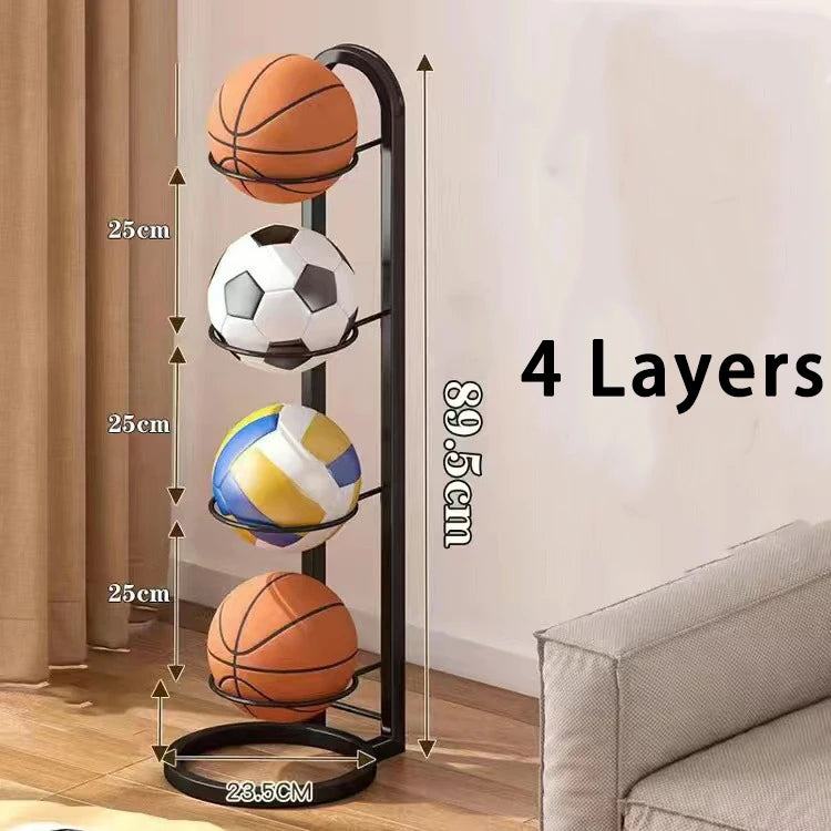 Soporte de metal para balones de fútbol, baloncesto, voleibol.