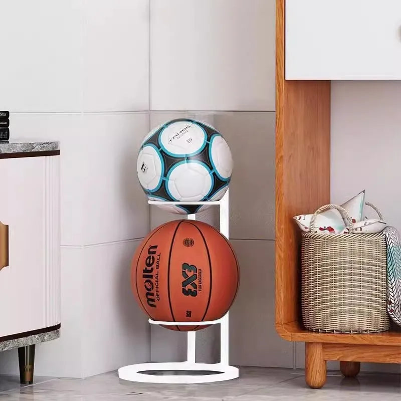 Soporte de metal para balones de fútbol, baloncesto, voleibol.