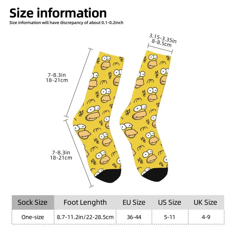 Calcetines personalizados divertidos de Los Simpson Maggie para mujer y hombre, elásticos, para verano, otoño e invierno.