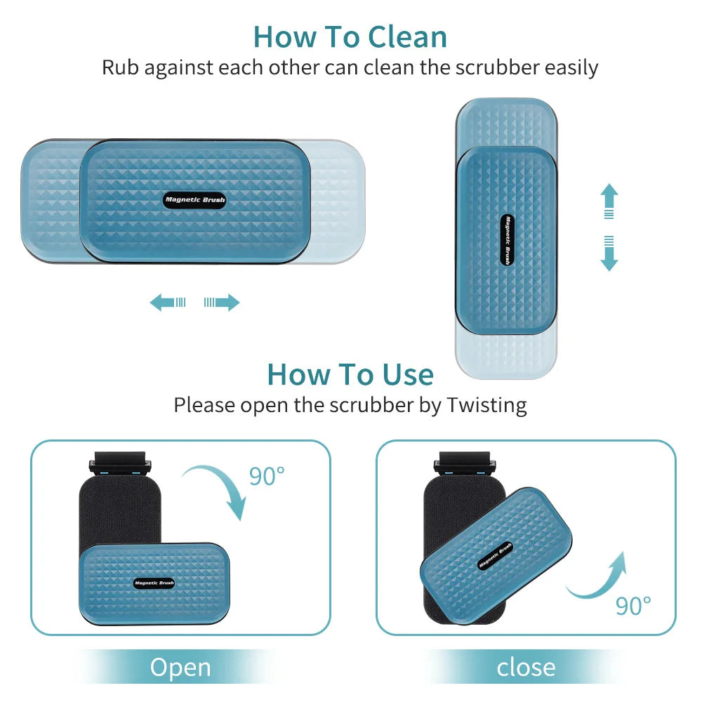 Limpiador magnético para acuarios con raspador de algas, cepillo de doble cara, herramienta de limpieza para peceras, accesorios para acuarios.