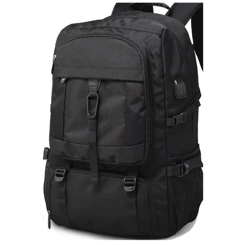 Mochila de viaje grande para hombre, 50 l y 80 l, con compartimento independiente para zapatos, ideal para deportes al aire libre, impermeable, color negro.