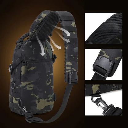 Mochila táctica para el pecho para hombre, para acampar, deportes al aire libre, senderismo, escalada, ciclismo, pesca, viajes.