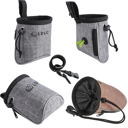 Bolsa de entrenamiento para perros con dispensador de bolsas para excrementos incorporado.